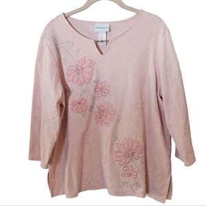 Alfred Dunner Pink Floral Women's Top Size M